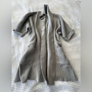 Ralph Lauren Women's Gray Vest Cardigan Short Sleeve Size S/M P/M - NWT